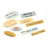 ALU-NAMENSSCHILD 28x60 mm oval inkl. Druck
