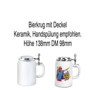 Bierkrug mit Zinndeckel
