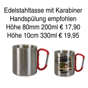Edelstahltasse Karabiner