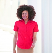 Ladies Short Sleeve Poplin Shirt