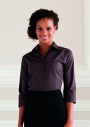 OR946F_Koerperbetonte Stretch Bluse mit Dreiviertelarm